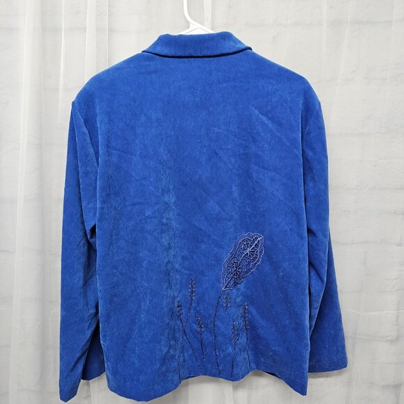 Vintage Great Cavalier Jacket Blue Embroidered Retro Boho M - Picture 5 of 8